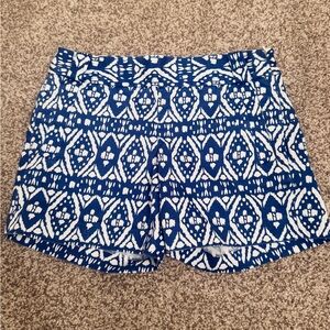 J. Crew city fit stretch Blue and White Patterned Women's Shorts size 0